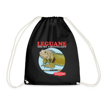 Iguana Reptile Lizard Iguanas Gift - Drawstring Bag - black - Front