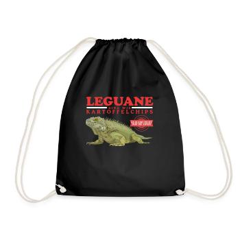 Iguana Lizard Reptile Iguanas Gift - Drawstring Bag - black - Front