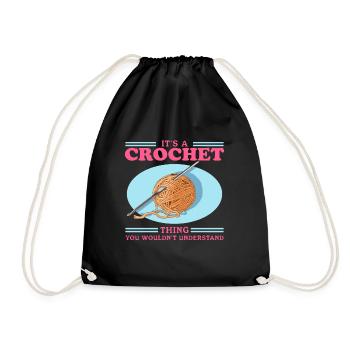 Crochet Crochet Crochet Crochet Fil Cadeau - Sac de sport léger - noir - Devant