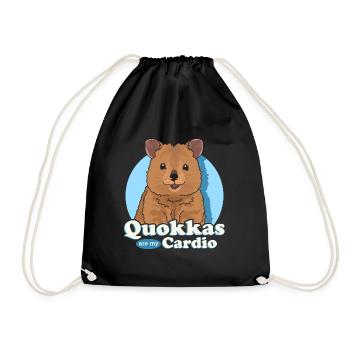 Quokka Kurzschwanzkänguru Quokkas Geschenk - Turnbeutel - Schwarz - Vorne