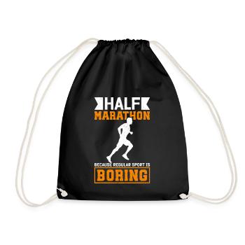 Demi-marathon Demi-marathon Cadeau de course à pied - Sac de sport léger - noir - Devant