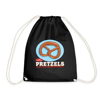Brezel Brezelliebhaber Brezeln Geschenk - Turnbeutel - Schwarz - Vorne
