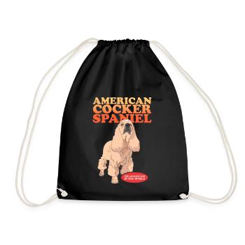 Cocker américain épagneul chien cadeau - Sac de sport léger - noir - Devant