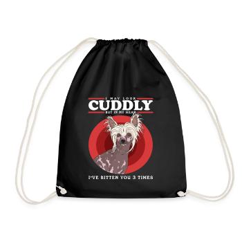 Chinese Crested Dog Chinese Crested Gift - Drawstring Bag - black - Front