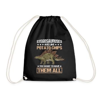 Cadeau de dinosaure Stegosaurus Dinos - Sac de sport léger - noir - Devant