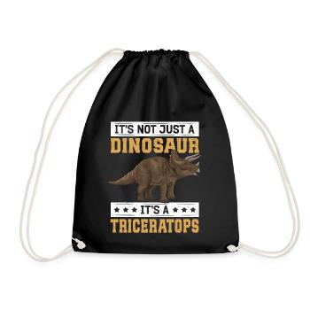 Triceratops Dinosaurier Dinos Geschenk - Turnbeutel - Schwarz - Vorne