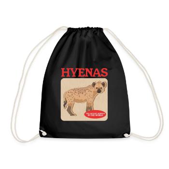 Hyena Spotted Hyena Hyena Gift - Drawstring Bag - black - Front