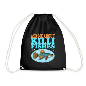 Killifish Egg-laying Toothcarp Gifts - Drawstring Bag - black - Front