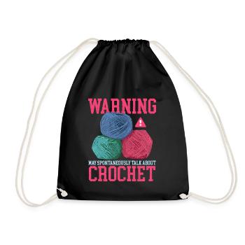 Crochet Crochet Crochet Crochet Fil Cadeau - Sac de sport léger - noir - Devant