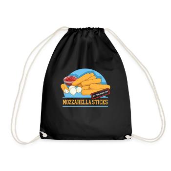 Mozzarella Sticks Cheese Lover Gift - Drawstring Bag - black - Front