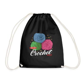Crochet Crocheter Crocheter Gift - Drawstring Bag - black - Front