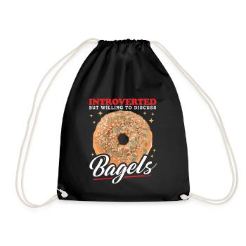 Bagel Beigel Bagol Pain Cadeau - Sac de sport léger - noir - Devant