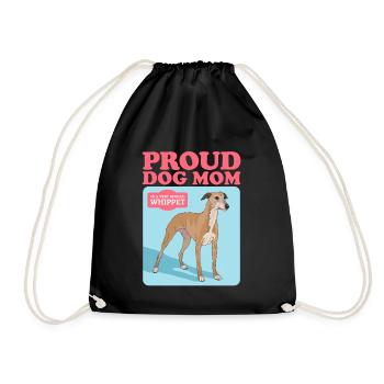 Whippet Mom Petit lévrier anglais Cadeau - Sac de sport léger - noir - Devant