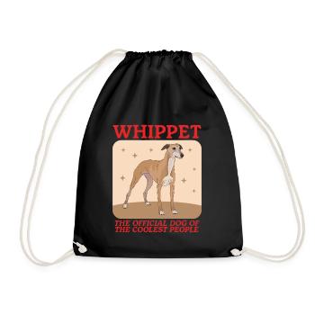 Whippet Lévrier anglais Cadeau - Sac de sport léger - noir - Devant