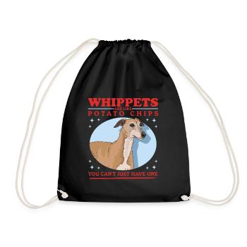Whippet Cadeaux de lévrier anglais - Sac de sport léger - noir - Devant