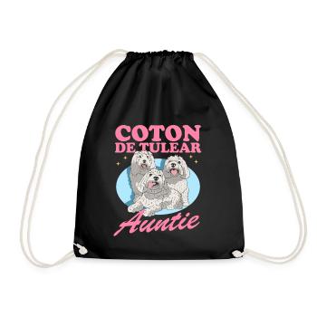 Coton de Tuléar Tante Chien Lover Cadeau - Sac de sport léger - noir - Devant