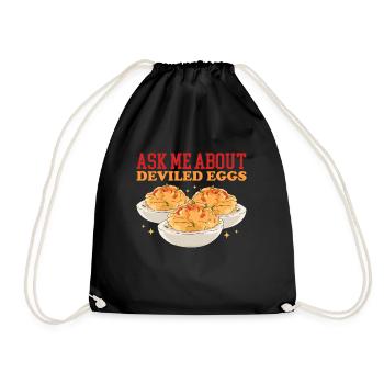 Gefüllte Eier Deviled Eggs Geschenk - Turnbeutel - Schwarz - Vorne