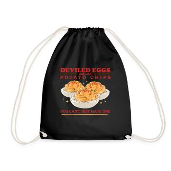 Gefüllte Eier Deviled Eggs Geschenke - Turnbeutel - Schwarz - Vorne