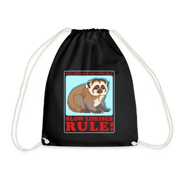 Plumploris Slow Lorises Geschenk - Turnbeutel - Schwarz - Vorne