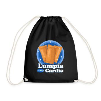 Lumpia Frühlingsrolle Loempia Geschenk - Turnbeutel - Schwarz - Vorne