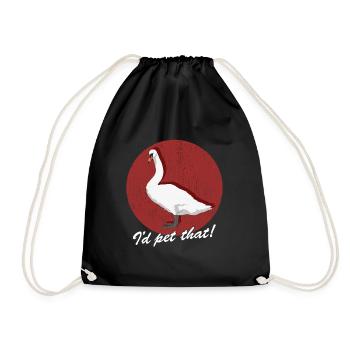 Schwan Schwäne Schwanenliebhaber Geschenk - Turnbeutel - Schwarz - Vorne