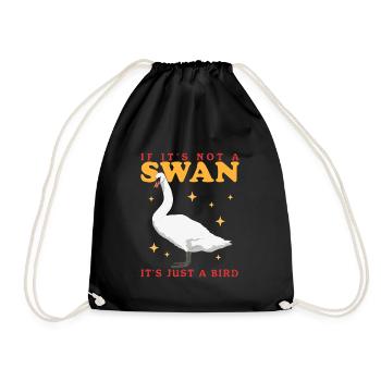 Schwan Schwanenliebhaber Geschenk - Turnbeutel - Schwarz - Vorne