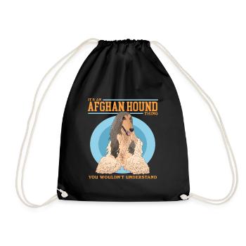 Lévrier afghan chien cadeau - Sac de sport léger - noir - Devant