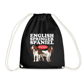 English Springer Spaniel Hunde Geschenke - Turnbeutel - Schwarz - Vorne