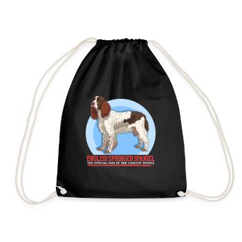 English Springer Spaniel Dog Owner Gift - Drawstring Bag - black - Front