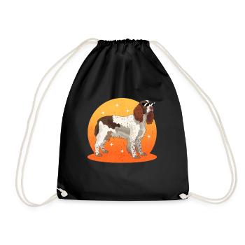 English Springer Spaniel Hund Geschenke - Turnbeutel - Schwarz - Vorne