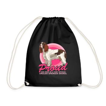 English Springer Spaniel Mom Dog Mom Gifts - Drawstring Bag - black - Front