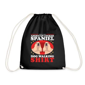 American Cocker Spaniel Owner Gift - Drawstring Bag - black - Front