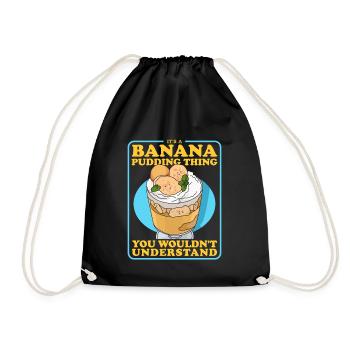 Bananenpudding Bananen-Pudding Geschenke - Turnbeutel - Schwarz - Vorne