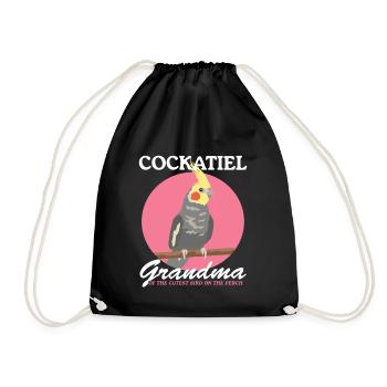 Cadeau propriétaire de l’oiseau calopsitte grand-mère - Sac de sport léger - noir - Devant