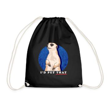 Meerkat Funny Meerkat Gift - Drawstring Bag - black - Front
