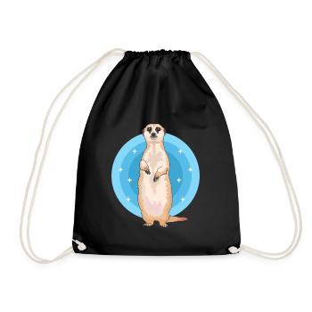 Suricate Mignon Cadeau de suricate - Sac de sport léger - noir - Devant