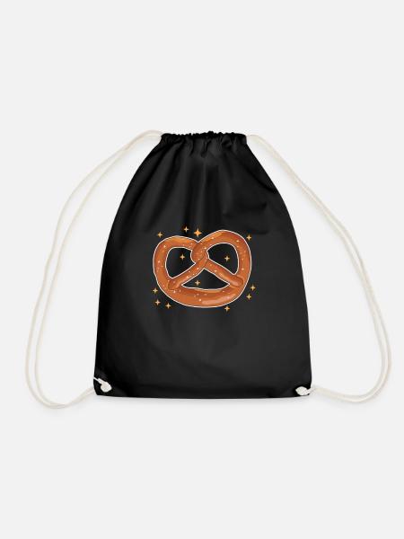 Brezel Brezeln Brezelliebhaber Geschenke - Turnbeutel - Schwarz
