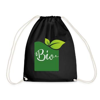 bio - Drawstring Bag - black - Front