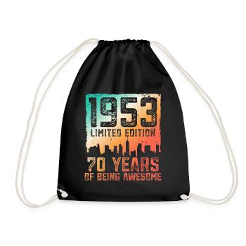 70th birthday 70 years born in 1953 - Drawstring Bag - black - Front