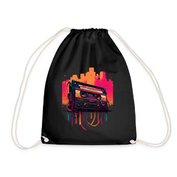 Retro Mixtape - Drawstring Bag - black - Front