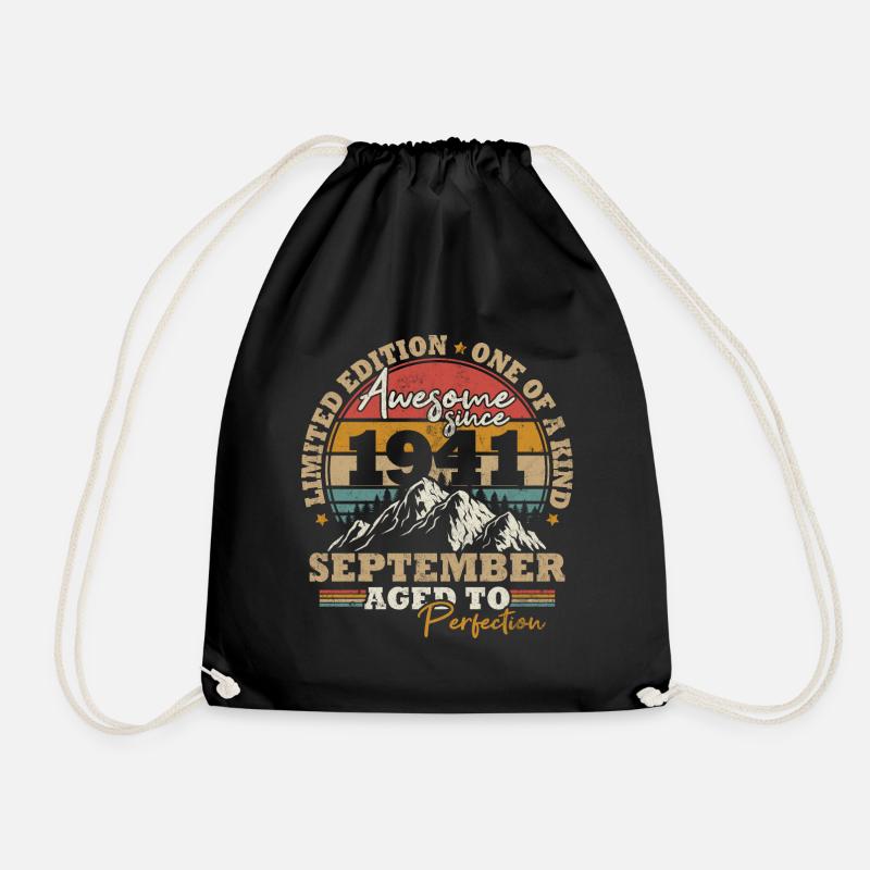 September 1941 Vintage Retro Geburtstagsgeschenk - Turnbeutel - Schwarz