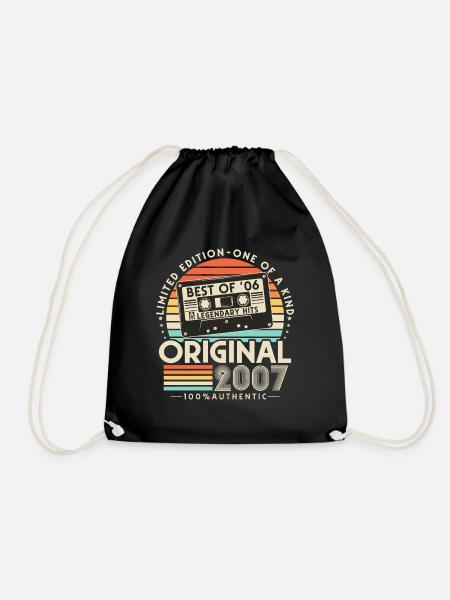 Original 2007 Jahrgang Retro Geburtstag Geschenk - Turnbeutel - Schwarz