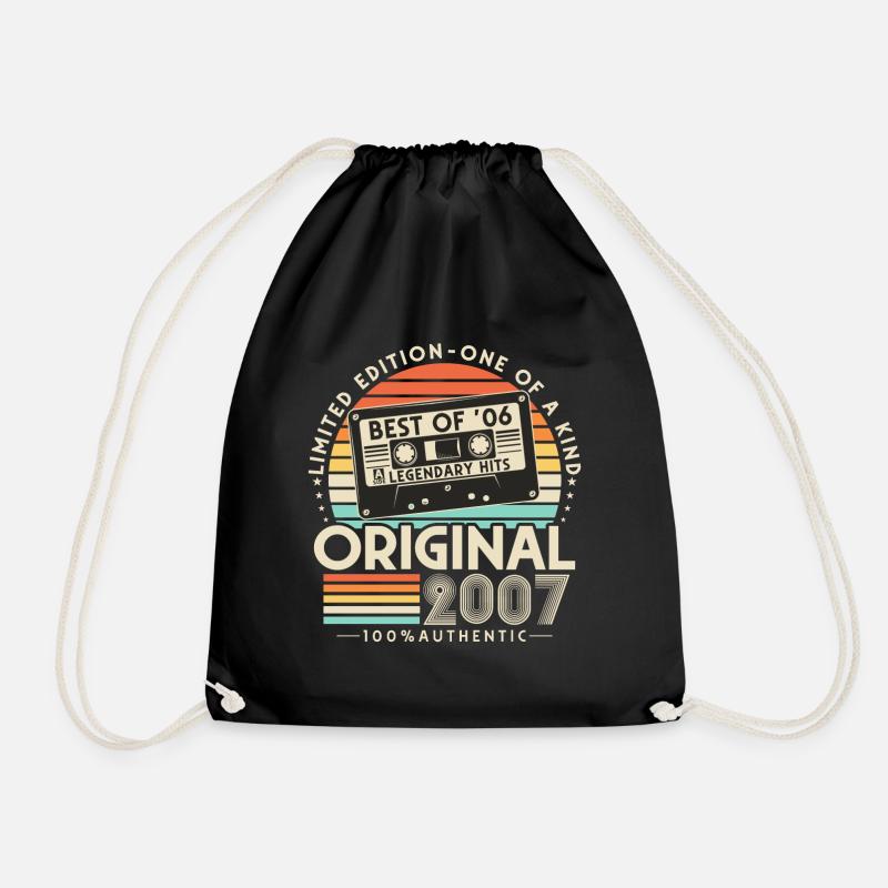 Original 2007 Jahrgang Retro Geburtstag Geschenk - Turnbeutel - Schwarz