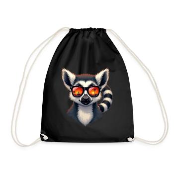 Ein stylischer Lemur mit Sonnenbrille - Turnbeutel - Schwarz - Vorne
