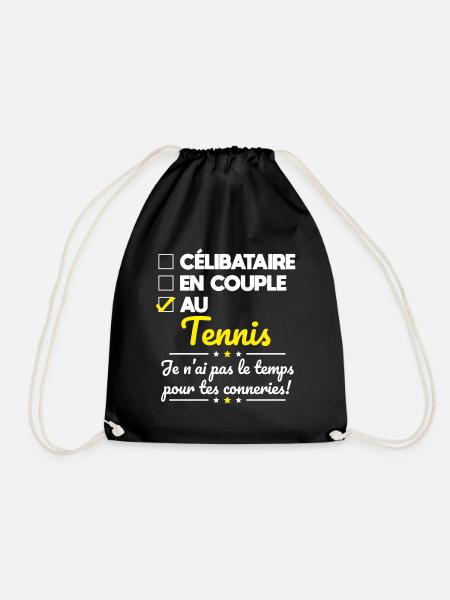 Au tennis - Pas le temps pour tes conneries - Sac de sport léger - noir