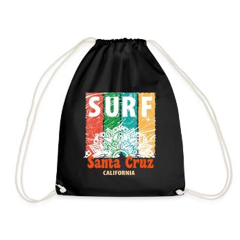 Santa Cruz California Surf CA Summer Sun Design - Turnbeutel - Schwarz - Vorne