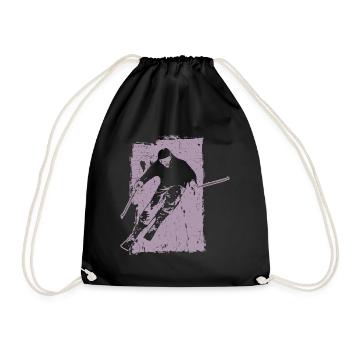 Skiing adventures in grunge style: winter magic in the - Drawstring Bag - black - Front