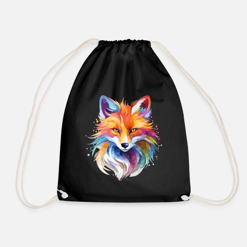 Cooles Fuchs Design - Turnbeutel - Schwarz