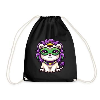 Bande dessinée mignonne de Lion de Mardi Gras - Sac de sport léger - noir - Devant