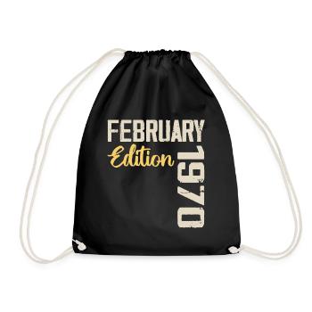 Février 1970 Anniversaire Février 1970 Rétro - Sac de sport léger - noir - Devant